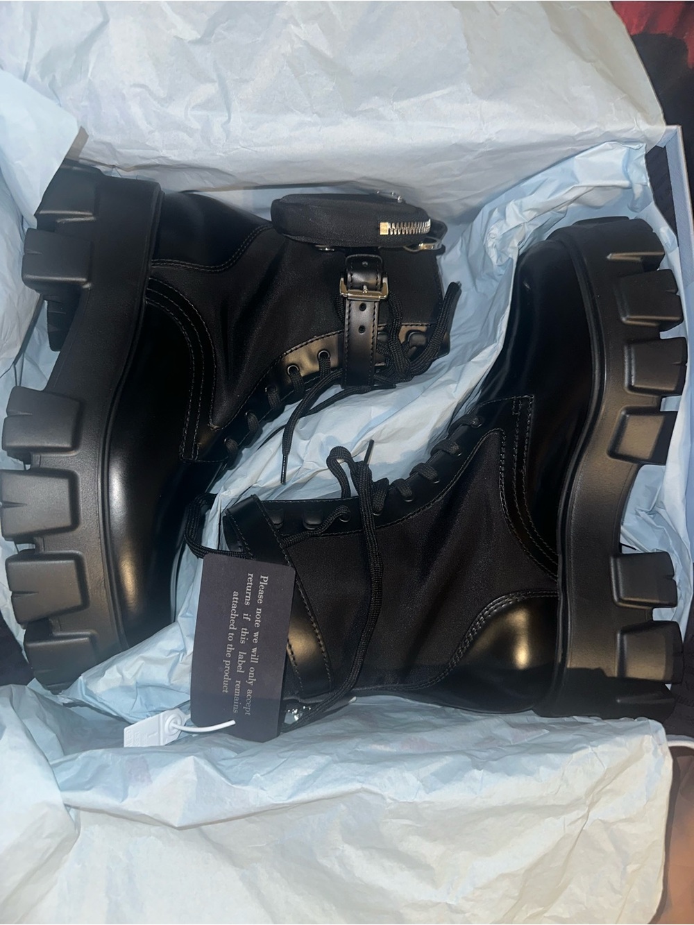 Prada Nero Chunky Lug Boot - Picture 1 of 10